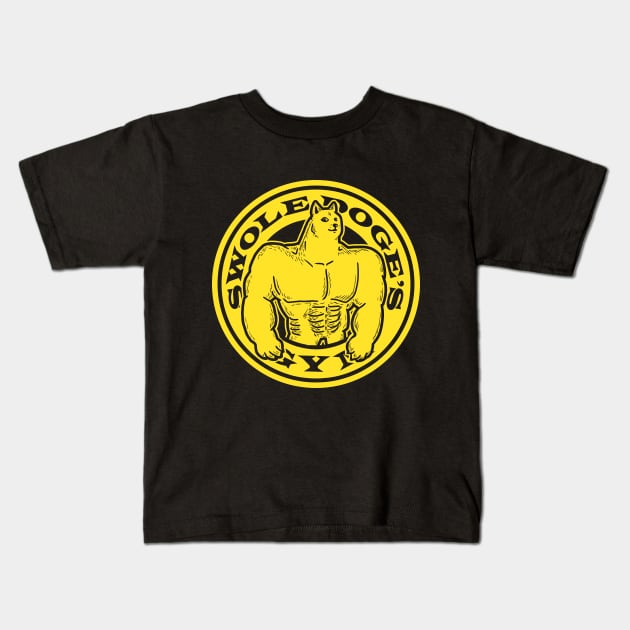 Swole Doge Kids T-Shirt by dumbshirts